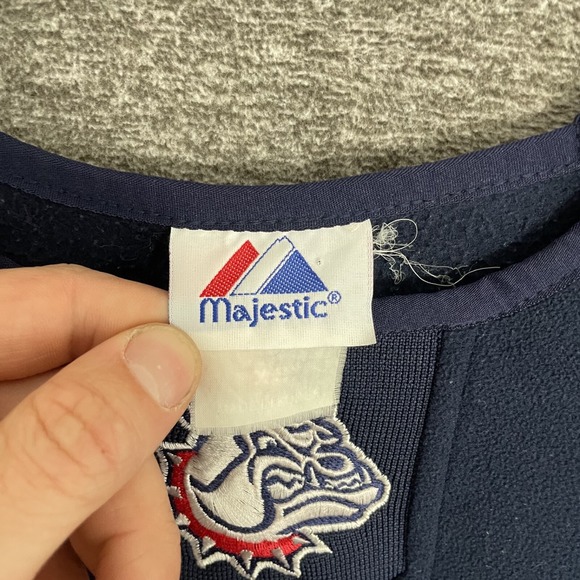 Vintage Majestic Gonzaga Bulldogs Fleece Thermal Shirt Mens M Navy Blue NCAA‎ - Picture 4 of 9